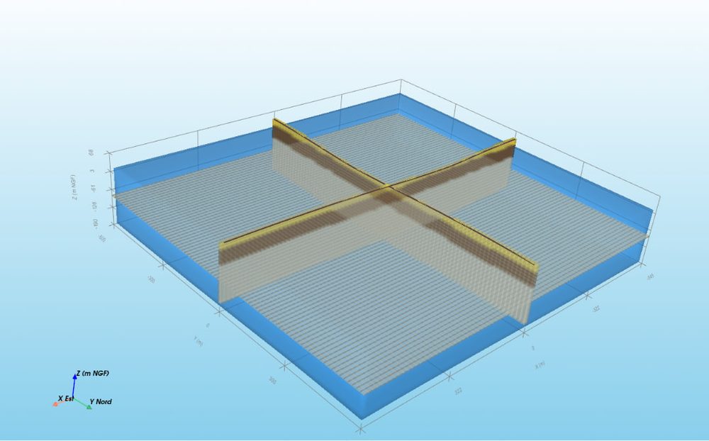 Modèle géologique 3D avec coupes croisées, GeoSol Studio
