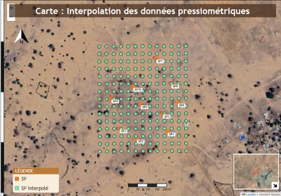 Carte d'interpolation des données pressiométriques